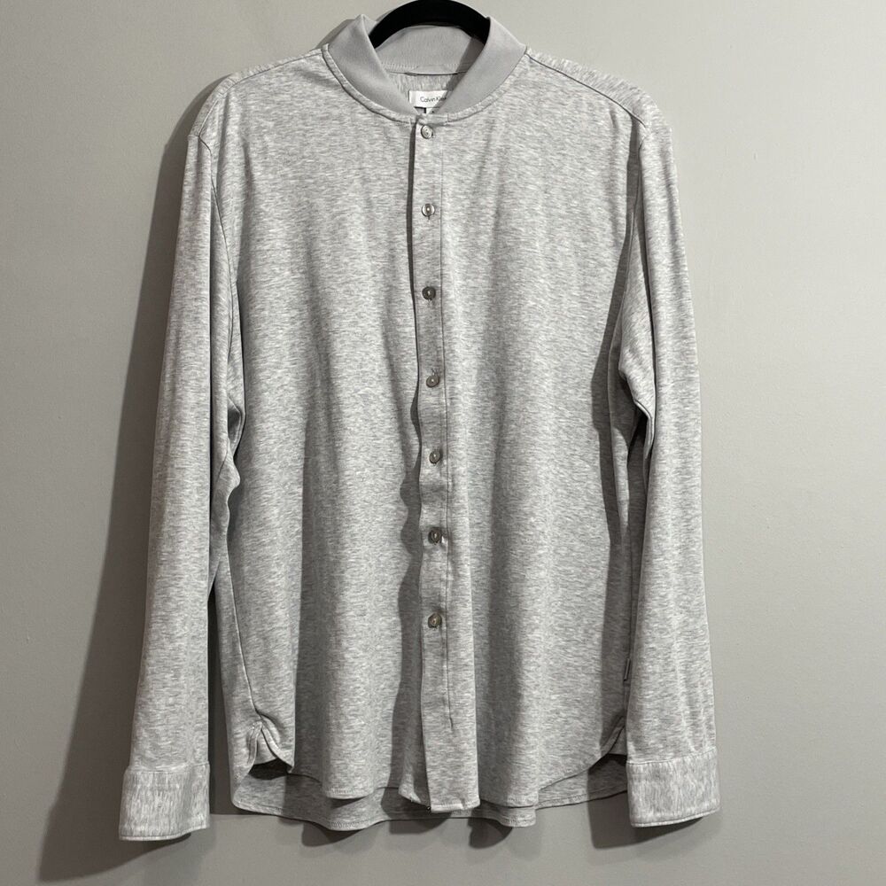 Calvin Klein Gray Open Front Cardigan Women’s XL Long Sleeve Slim Fit